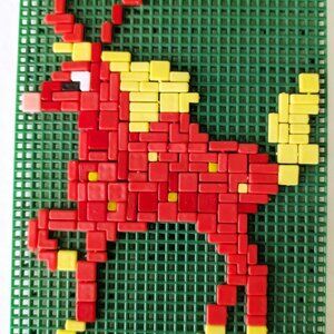 Handmade Unicorn Pixel Art Mosaic – Colorful Bead Horse Design, Unique Wall Deco